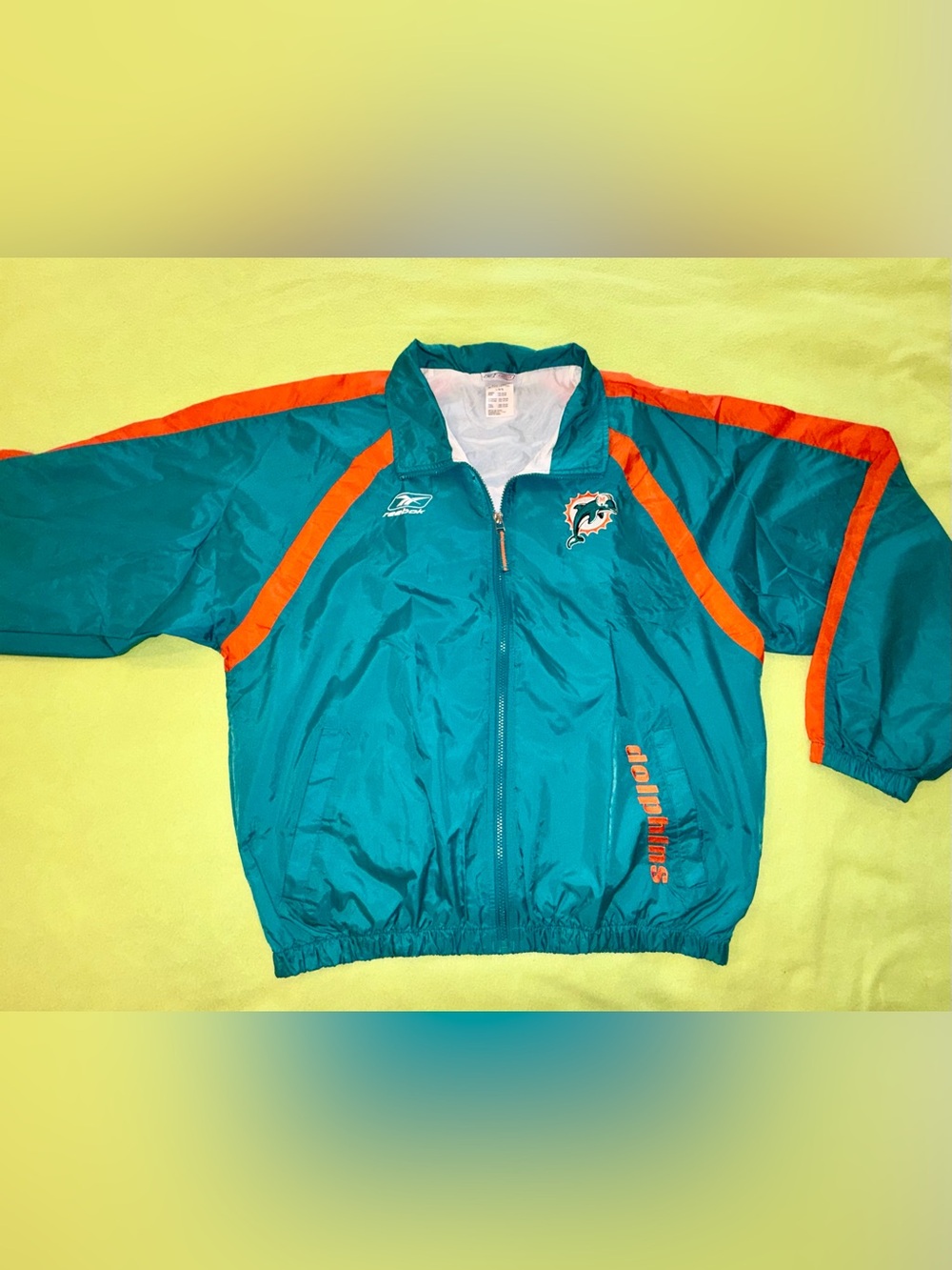 Vintage 90s Miami Dolphins Reebok Windbreaker Jacket - Size Large